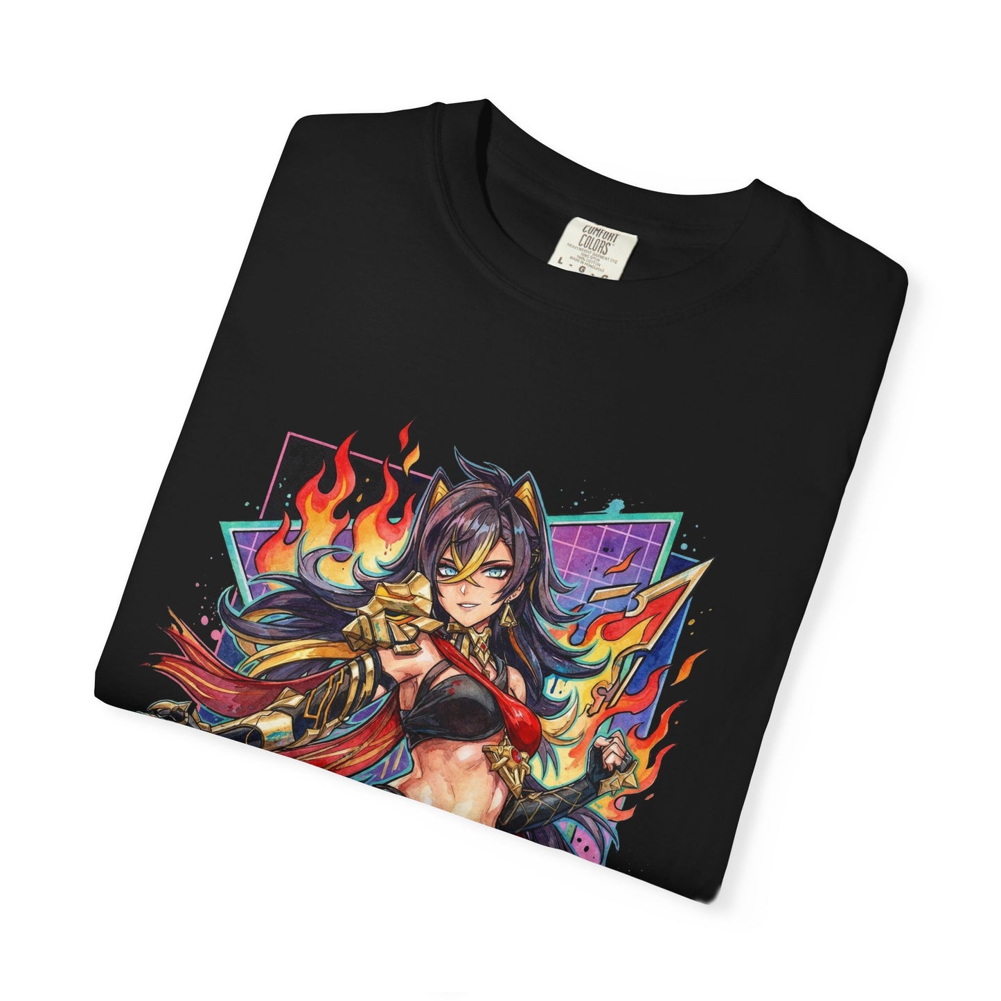Genshin Dehya Long Dark Golden Streaked Hair Vaporwave Icon Premium T-Shirt