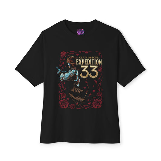 Maelle Clair Obscur Fan Art – Young Swordswoman Rapier Expedition Design Premium Oversized Unisex T-Shirt