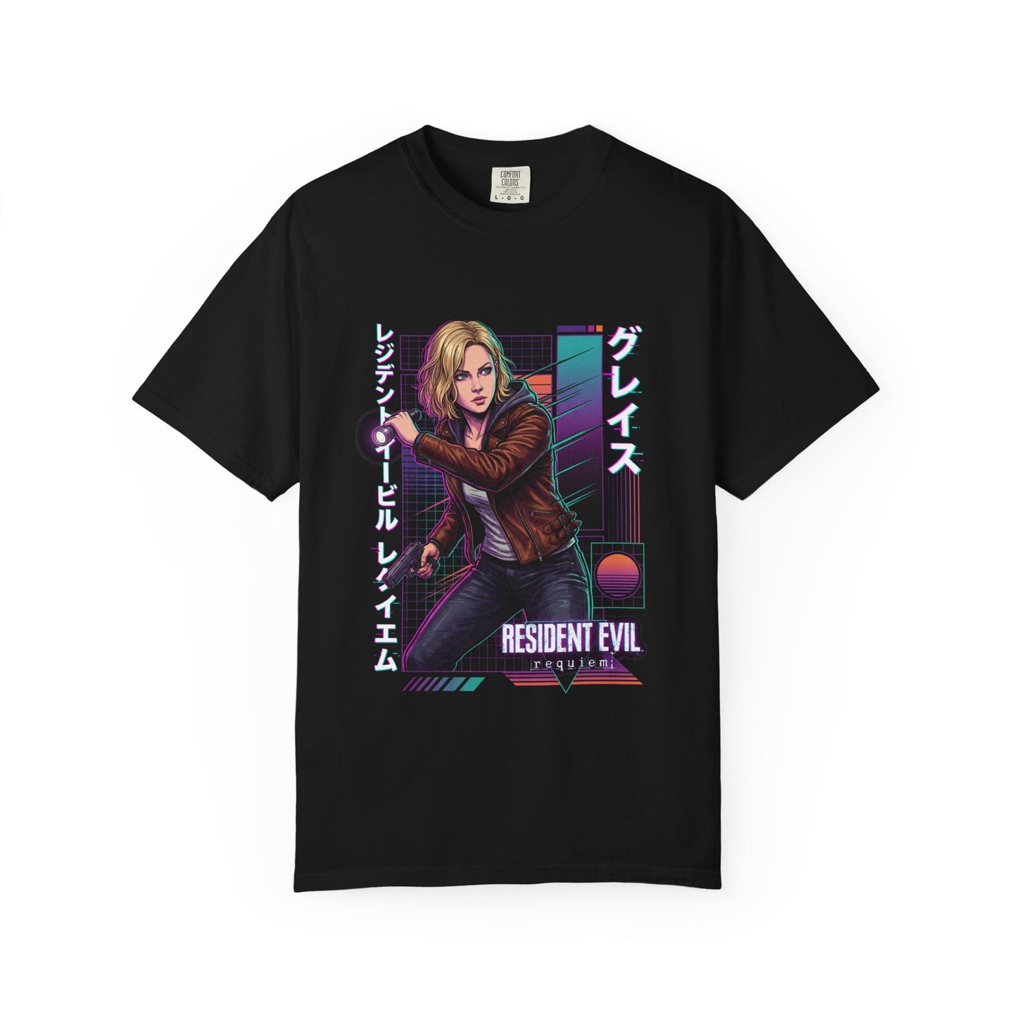 Grace Ashcroft Resident Evil Requiem Walkthrough Retrowave Future Cyberpunk Design Premium T-Shirt