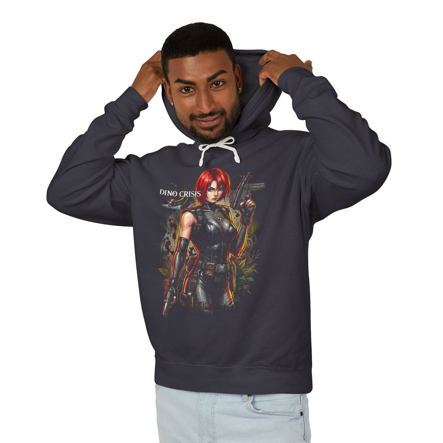 Regina Dino Crisis Guns T-Rex Threat Portrait Unisex Premium Hoodie