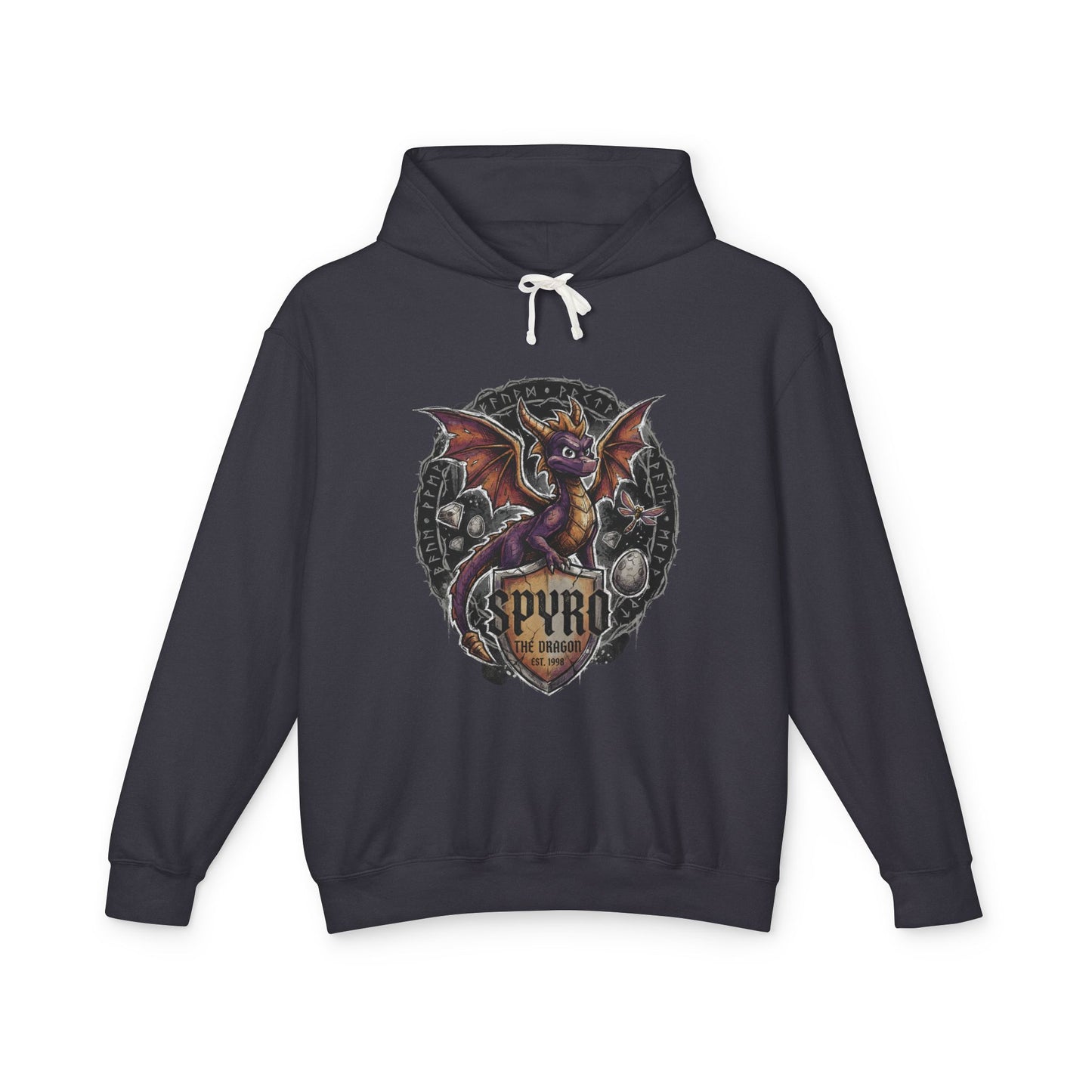 Spyro the Dragon Fan Art – Purple Hero Gliding Fire Breath Design Unisex Premium Hoodie