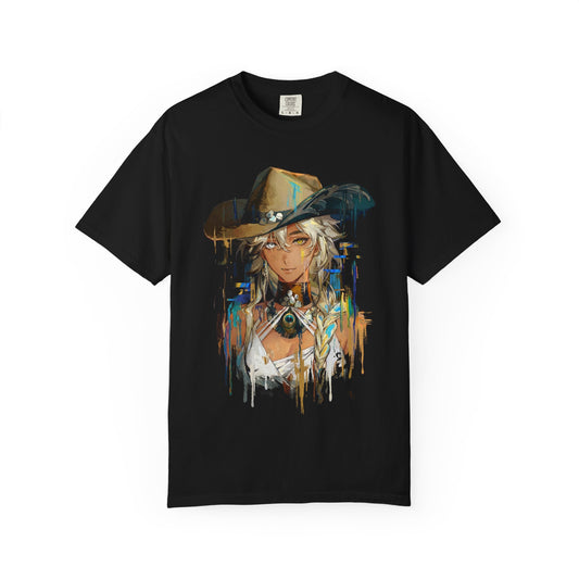 Argus Reverse 1999 Light Blue Eyes Beauty Mark Portrait Premium T-Shirt