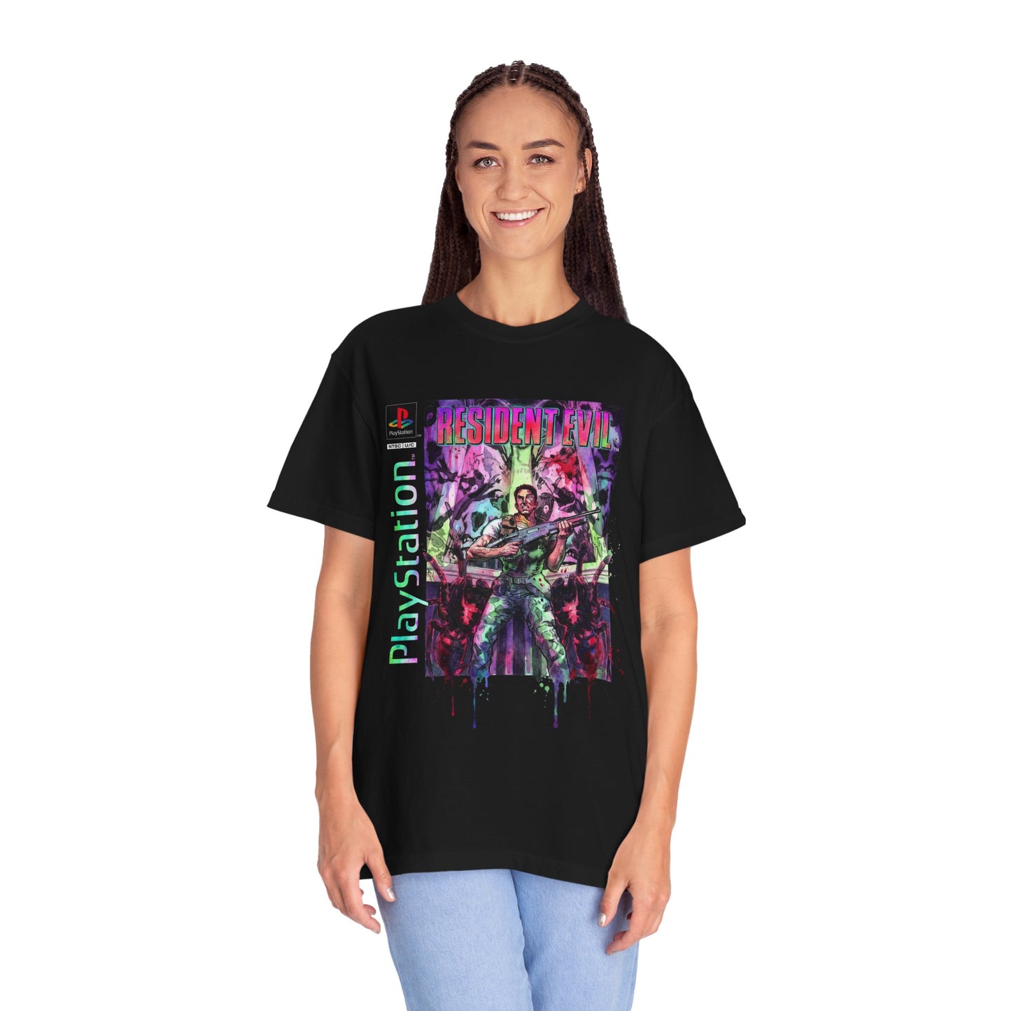 Resident Evil Director's Cut Retro Cover Art Classic PS1 Horror Design Premium T-Shirt