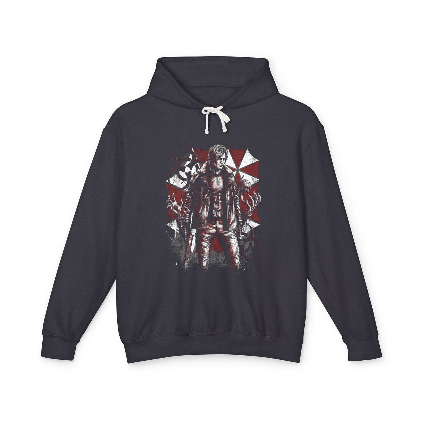 RE9 Grace and Leon Grunge Horror with Zombie Cleaners Chainsaw Charlies Unisex Premium Hoodie