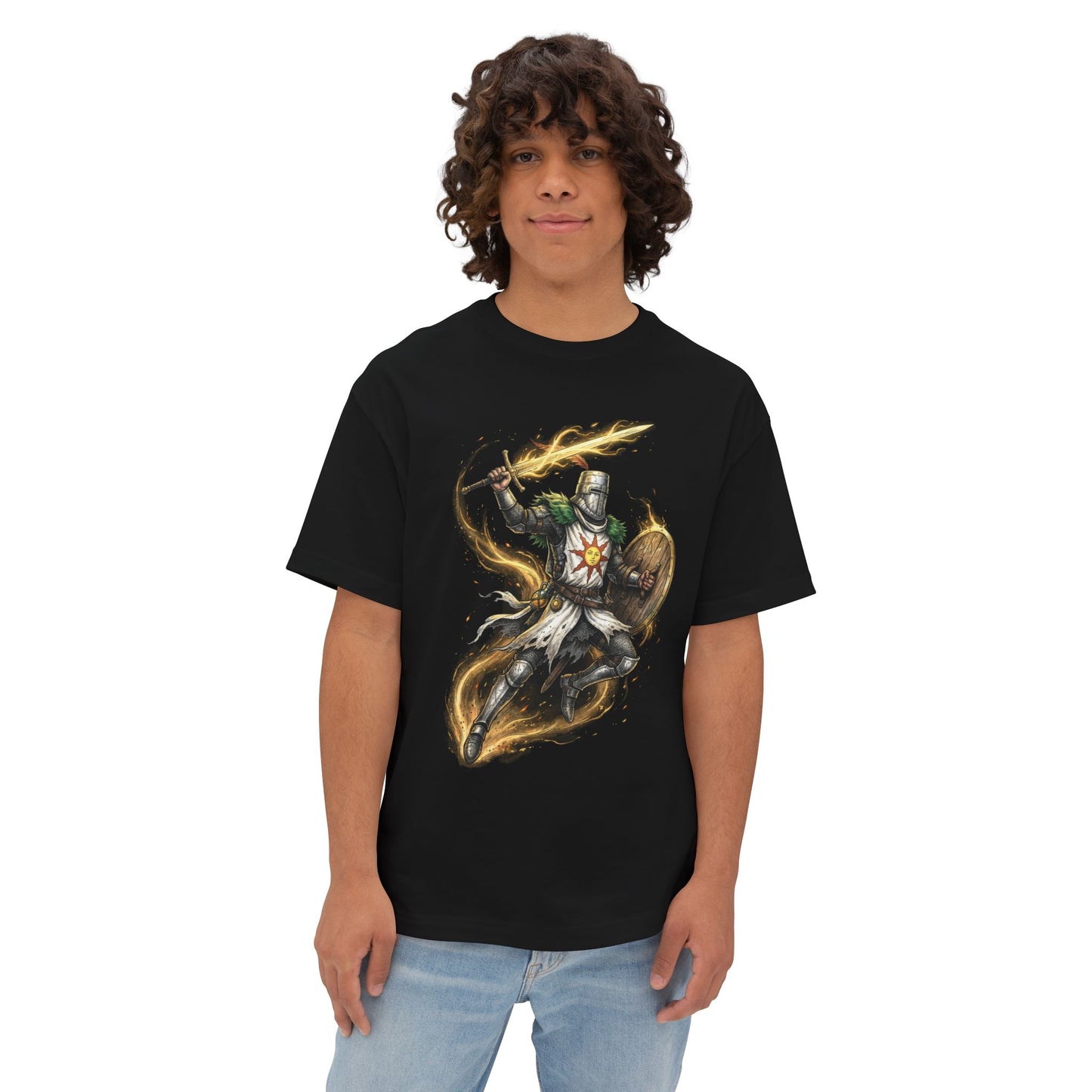 Solaire of Astora Sunlight Warrior Portrait Premium Oversized Unisex T-Shirt