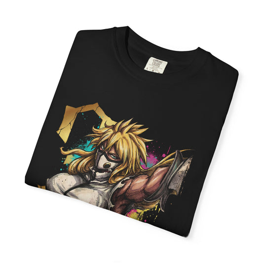 Blonde Arrancar Warrior Fan Art – Aqua Eyes Shark Mask Fragments Design Premium T-Shirt
