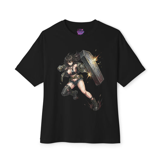 Chaos Zero Nightmare Maribel Steel Case Smash Camo Jacket Fan Art Oversized T-Shirt