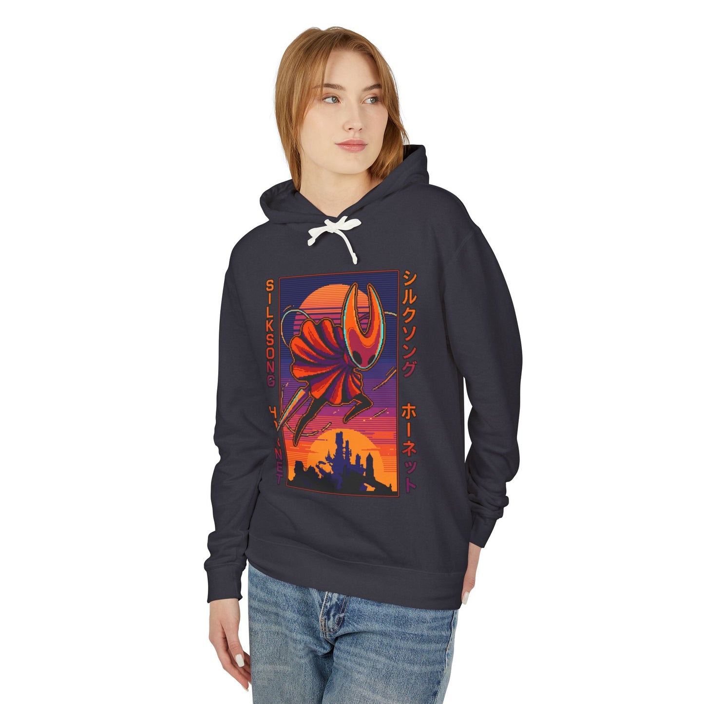 Hornet Silksong Vaporwave – Neon Needle Princess Unisex Premium Hoodie