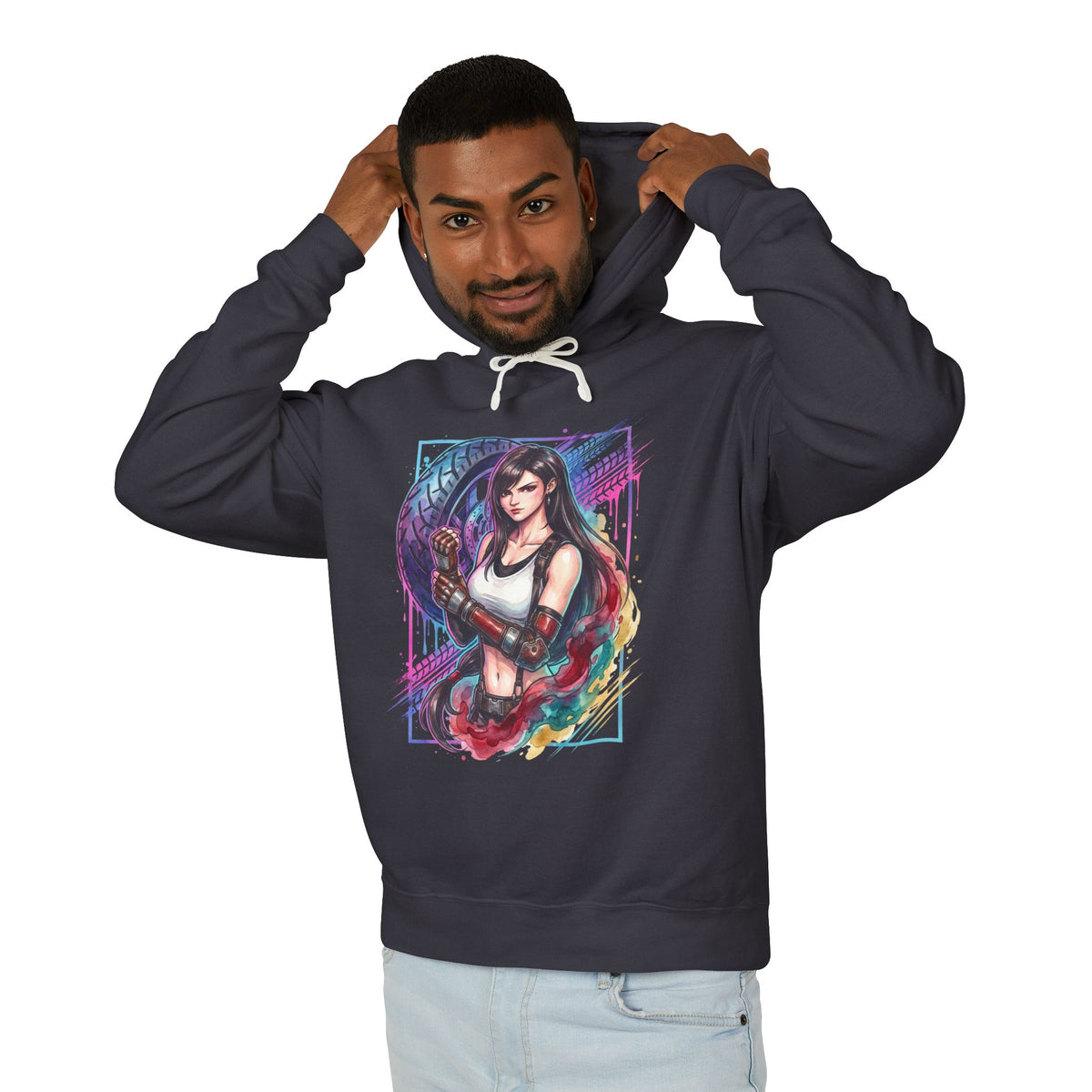 Final Fantasy VII Tifa Lockhart Black Skirt Boots Design Unisex Premium Hoodie