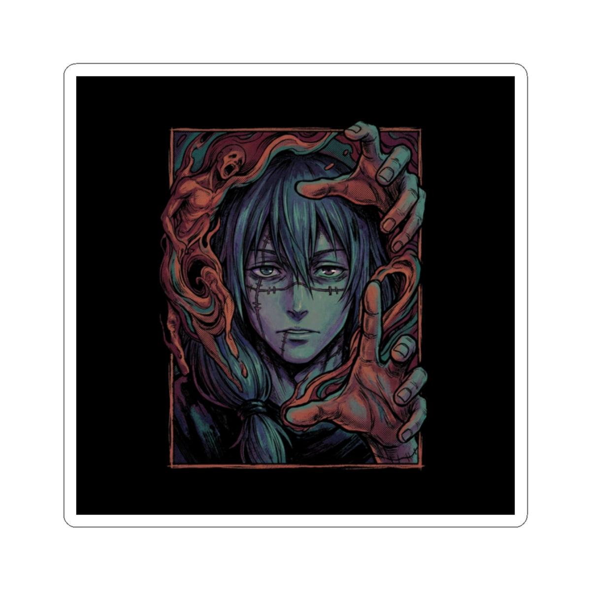 Jujutsu Kaisen Mahito Patchwork Face Sticker