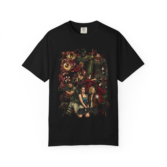 Resident Evil Heroes Jill Chris Ada Claire Grace Vs Nemesis Design Premium T-Shirt