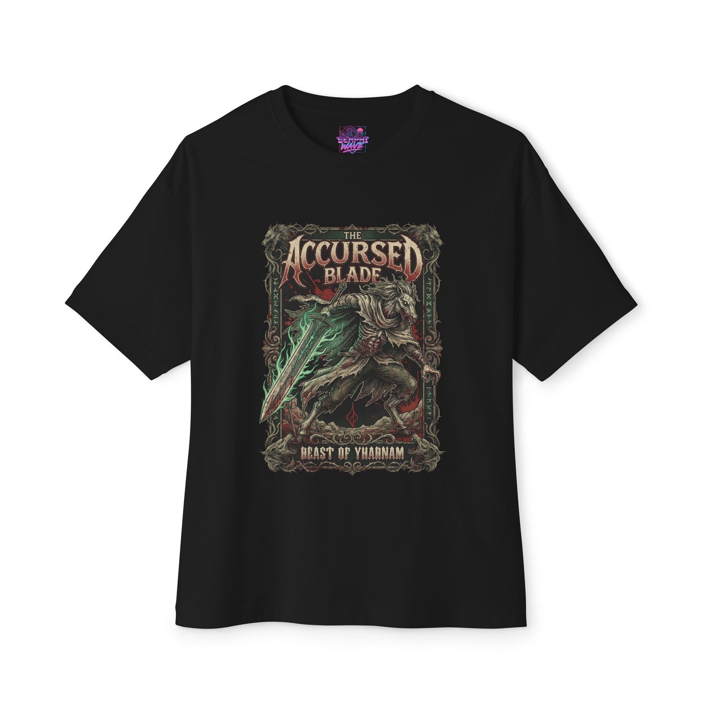 Bloodborne Ludwig Accursed Horse Head Moonlight Sword Boss Icon Premium Oversized Unisex T-Shirt