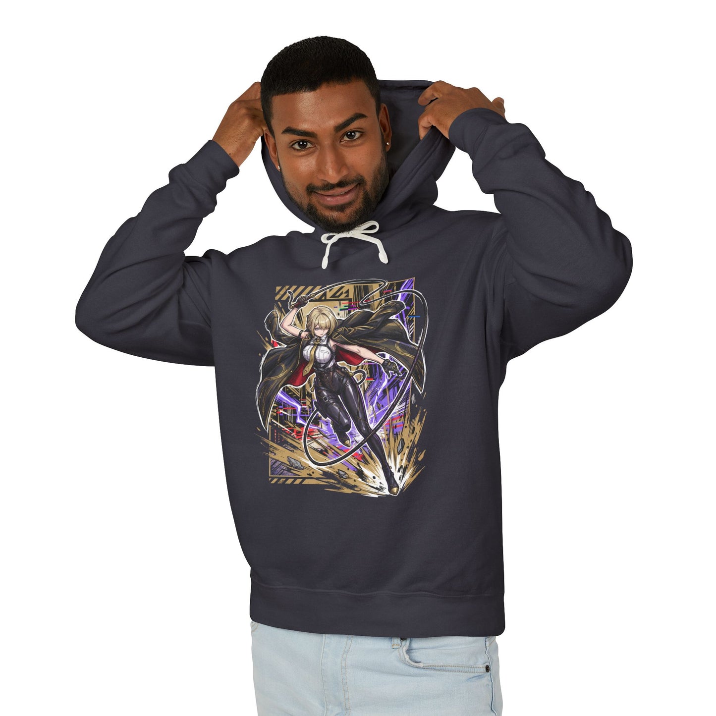 Zenless Zone Zero Evelyn Chevalier Retro Synthwave Guard Unisex Premium Hoodie