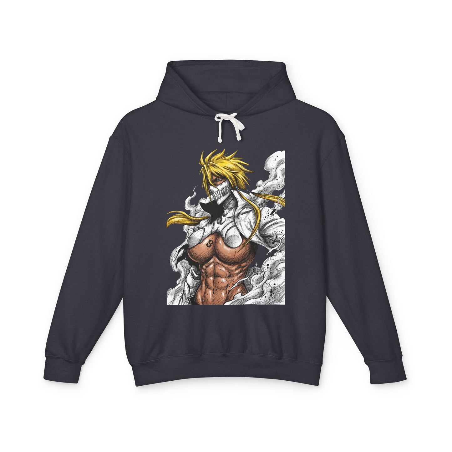 Blonde Arrancar Warrior Fan Art – Aqua Eyes Shark Theme Design Unisex Premium Hoodie