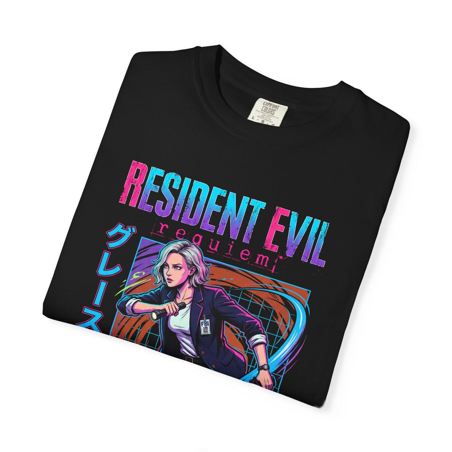 Cyberpunk Synthwave Retro Grace Ashcroft Resident Evil Protagonist 2026 Premium T-Shirt