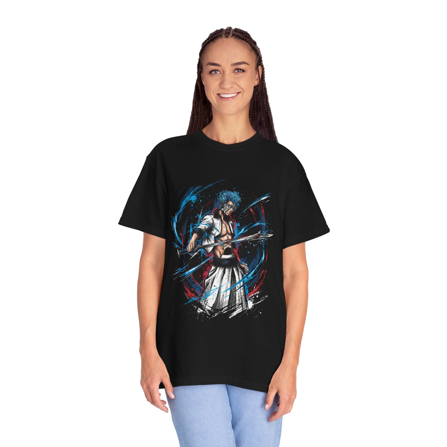 Fierce Blue Panther Hollow Inspired – Anime Manga Villain Portrait Premium T-Shirt