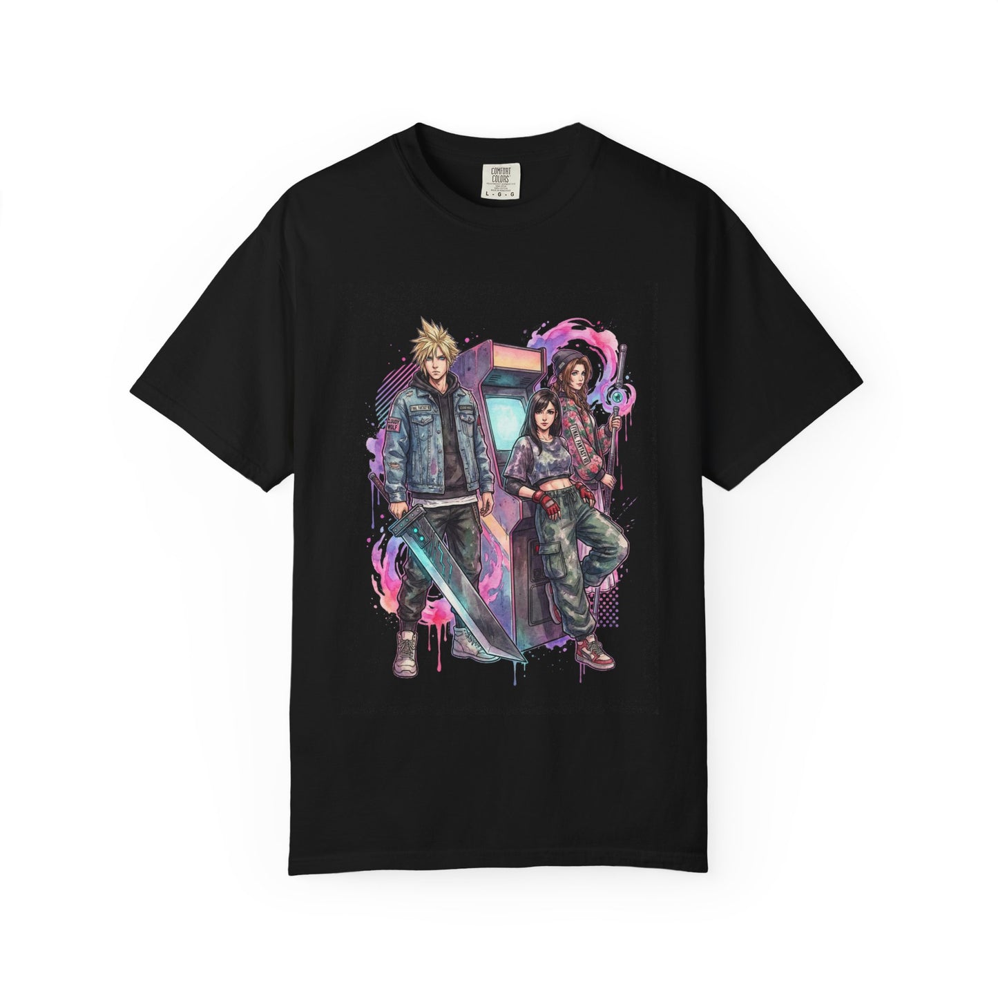 FF7 Tifa and Cloud Portrait from Final Fantasy VII Premium T-Shirt