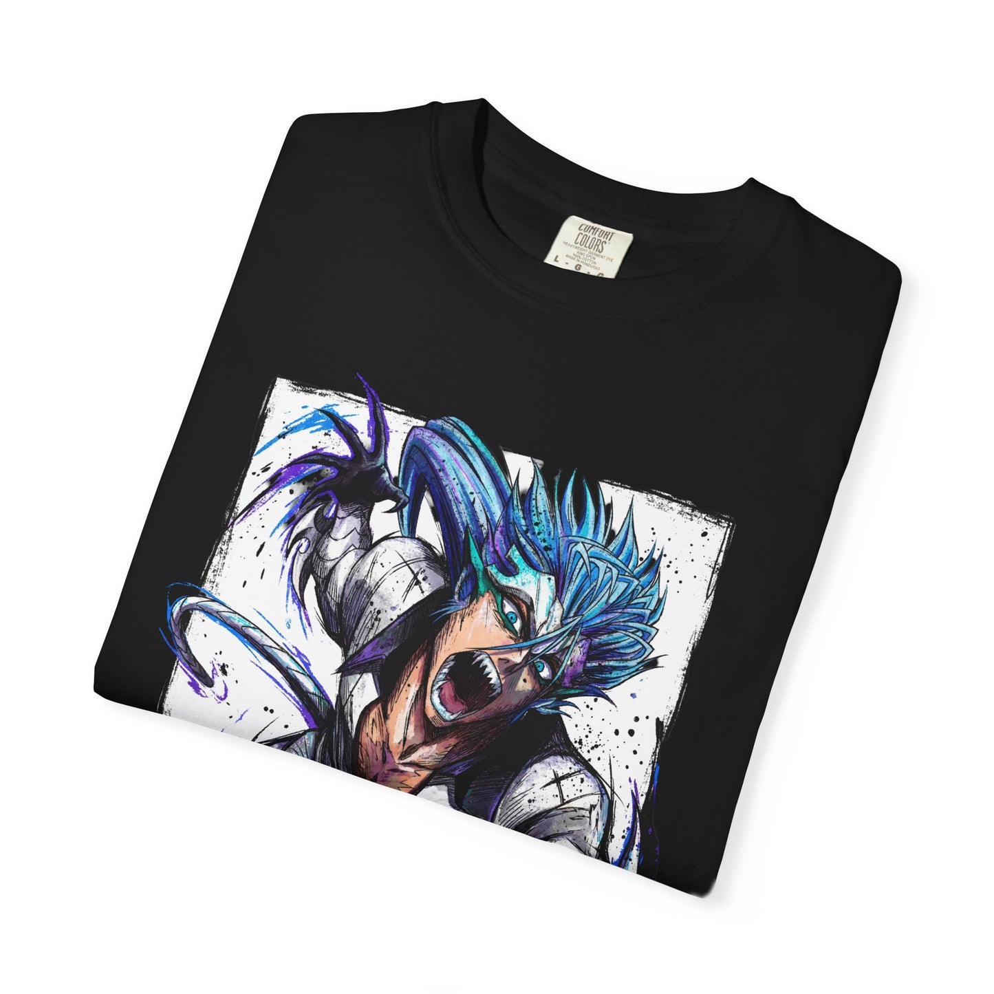 Feline Espada Fighter Manga Style – Intense Eyes Hollow Mask Premium T-Shirt