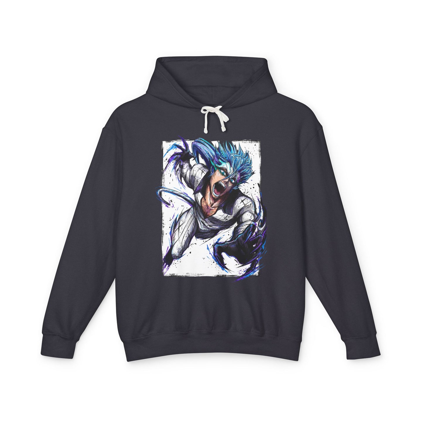 Feline Espada Fighter Manga Style – Intense Eyes Hollow Mask Unisex Premium Hoodie