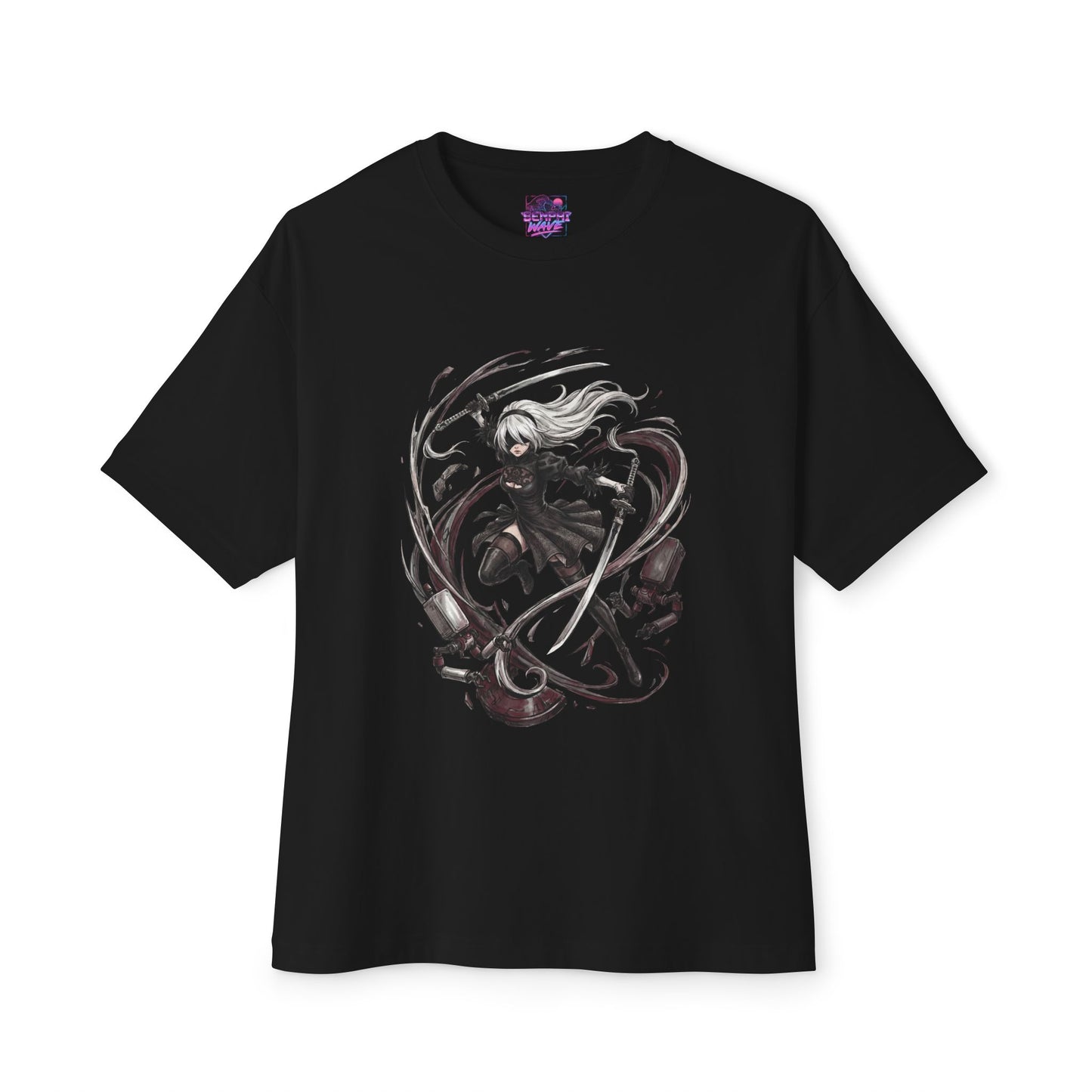 2B NieR Automata White Hair Blindfold Art Premium Oversized Unisex T-Shirt