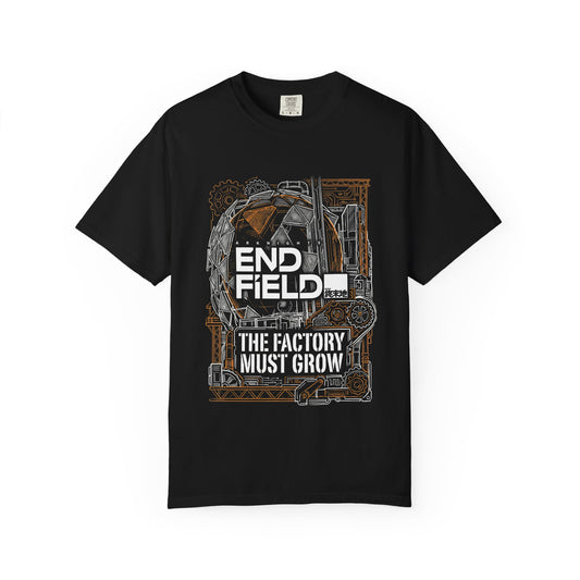 Endfield Factory Must Grow Arknights Meme Retro Pixel Factory Automation Infinite Growth Premium T-Shirt
