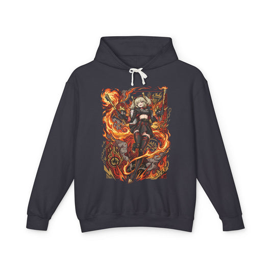 Burnice White 80s Vaporwave Neon Flames Art Unisex Premium Hoodie