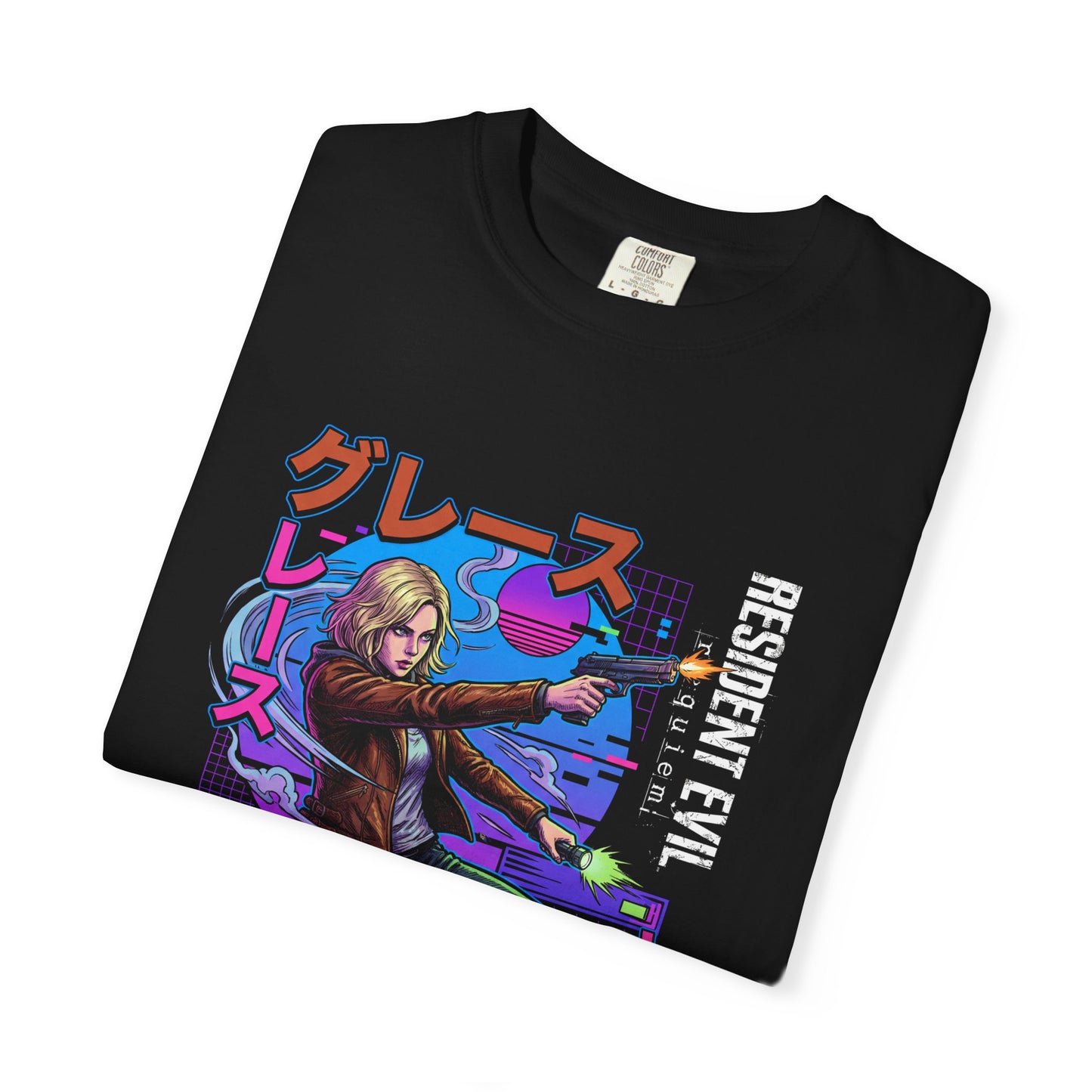 Cyberpunk synthwave Retro Grace Ashcroft FBI RE Requiem Jumpscare Queen Premium T-Shirt