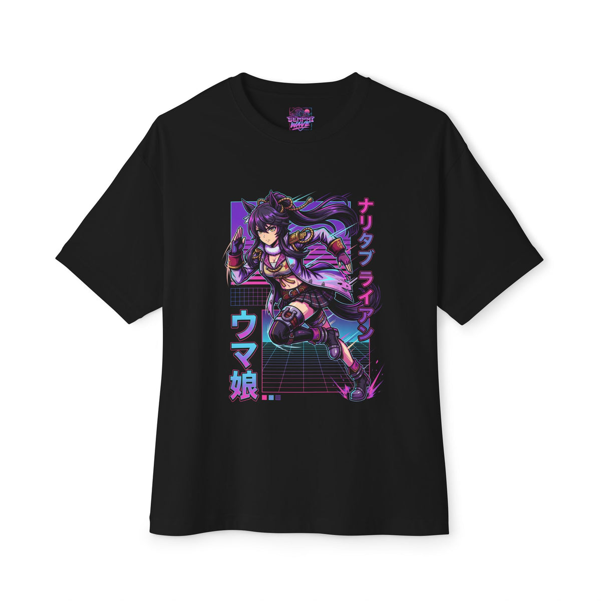 Umamusume Narita Brian Vaporwave Panels Fan Art Oversized T-Shirt