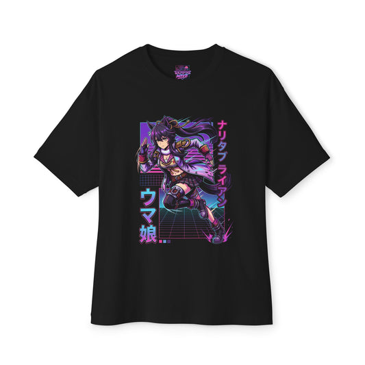 Umamusume Narita Brian Vaporwave Panels Fan Art Oversized T-Shirt