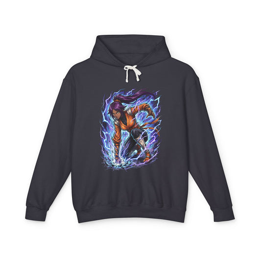 Yoruichi Shihouin Bleach Purple Hair Golden Irises Anime Classic Art Unisex Premium Hoodie