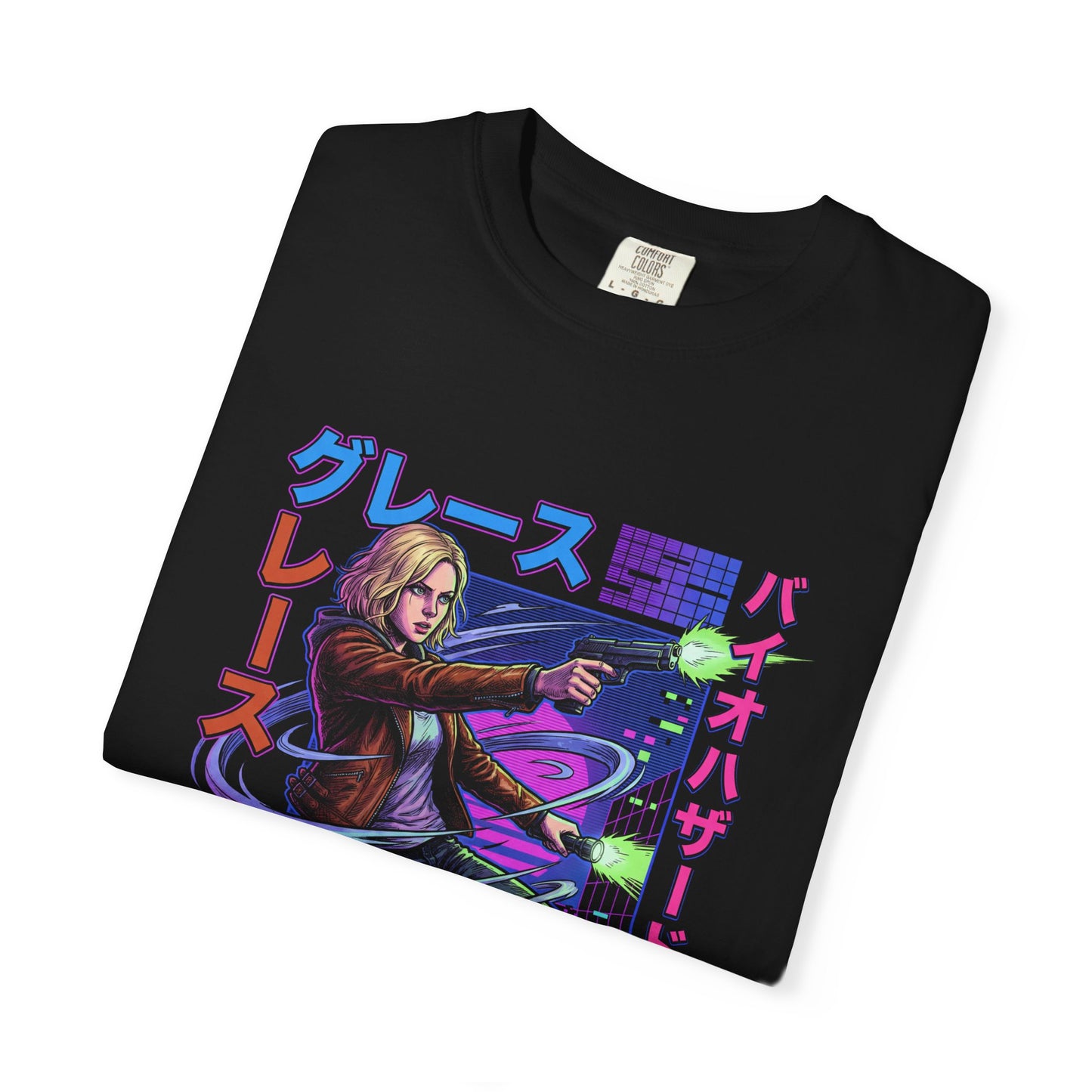 Cyberpunk synthwave Retro Grace Ashcroft RE9 Alyssa Outbreak Connection Premium T-Shirt