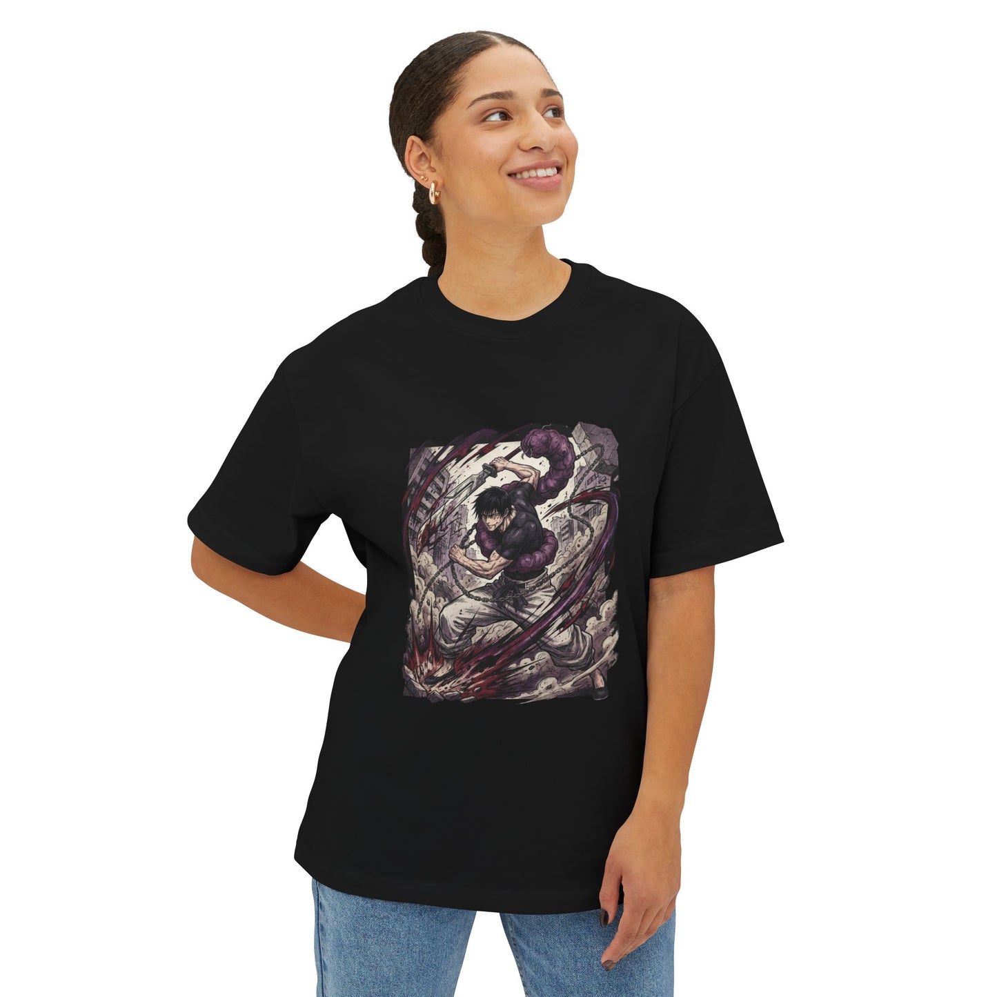 Toji Fushiguro: Playful Cloud & Split Soul Katana Premium Oversized Unisex T-Shirt