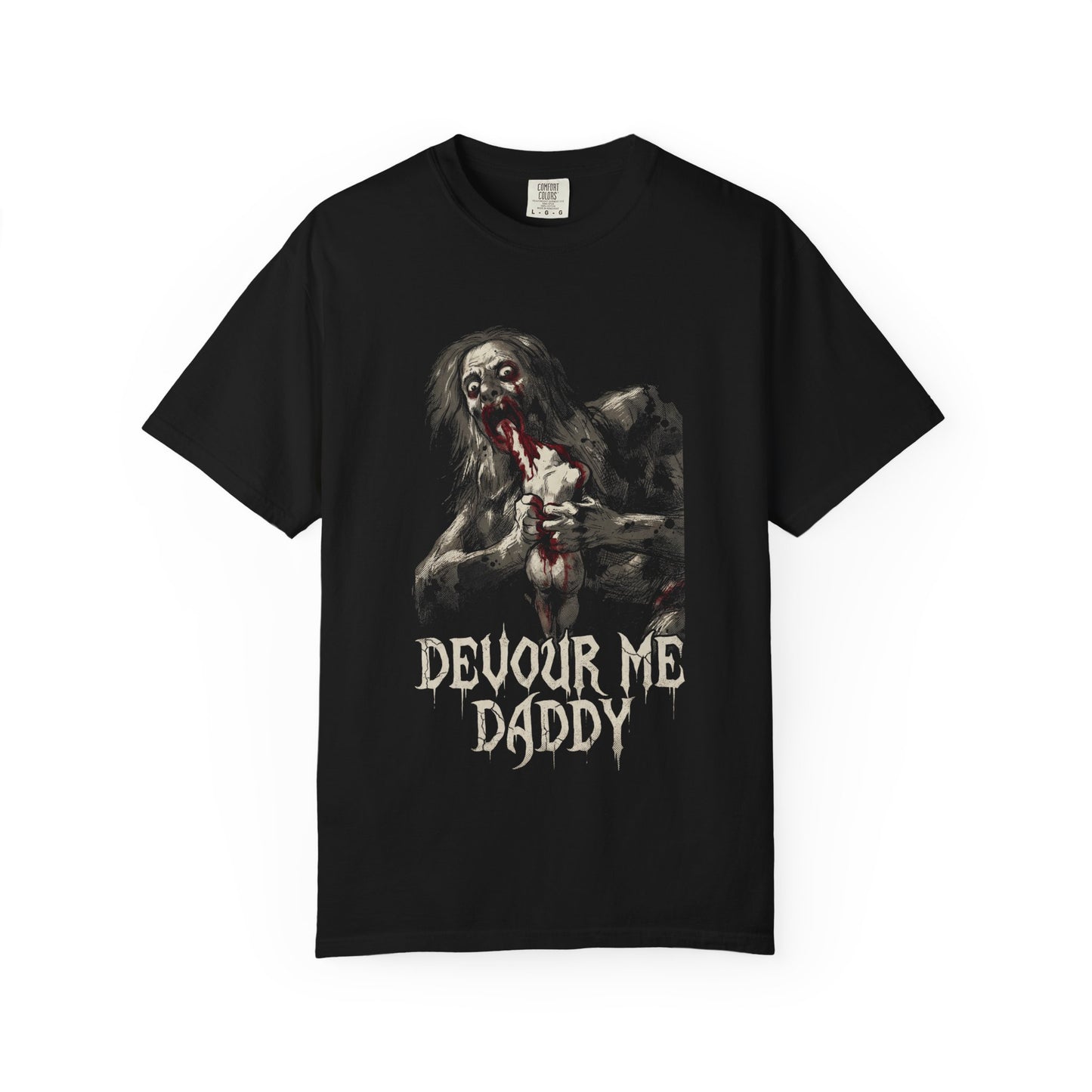Saturn Devouring His Son Meme – Relatable Family Dinner Cursed Humor Devour me Daddy Premium T-Shirt