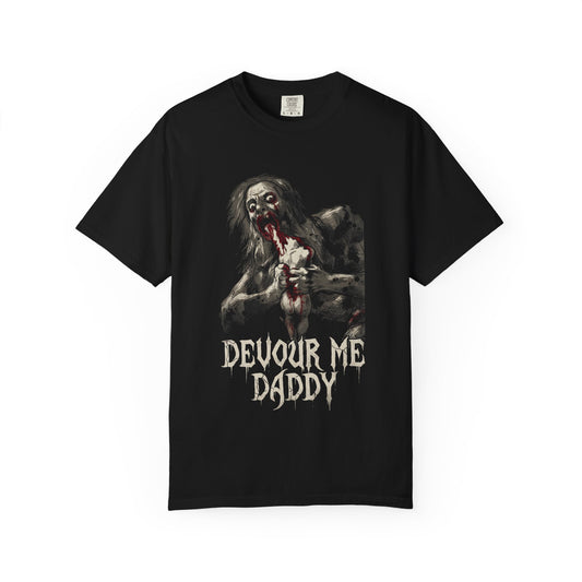 Saturn Devouring His Son Meme – Relatable Family Dinner Cursed Humor Devour me Daddy Premium T-Shirt