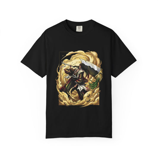 Shikai Kenpachi Zaraki Bleach Eyepatch Grin Warrior Portrait Premium T-Shirt