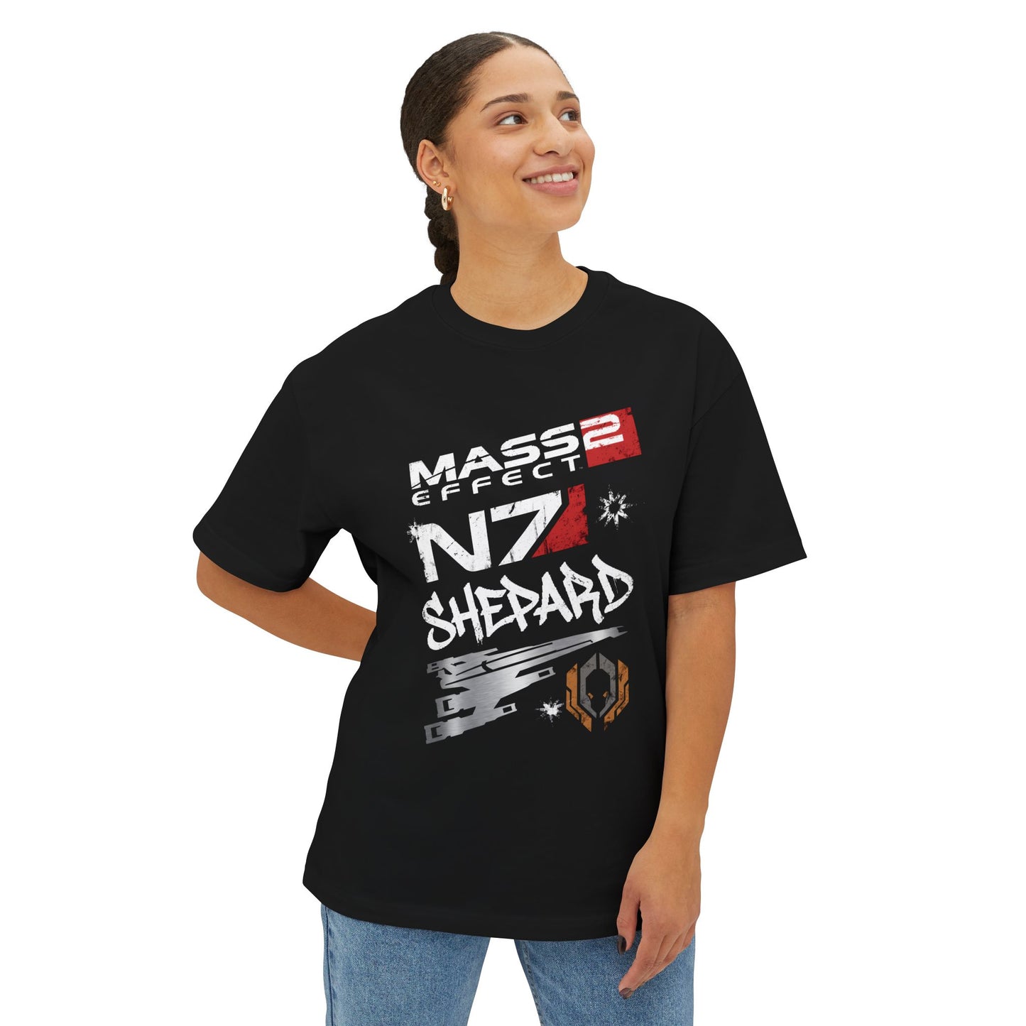 Mass Effect Biotics Warp Throw Fields Combat Premium Oversized Unisex T-Shirt