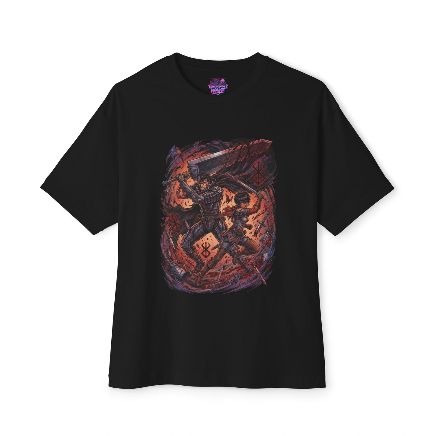 Berserk Guts & Casca Rage Warrior Design Premium Oversized Unisex T-Shirt