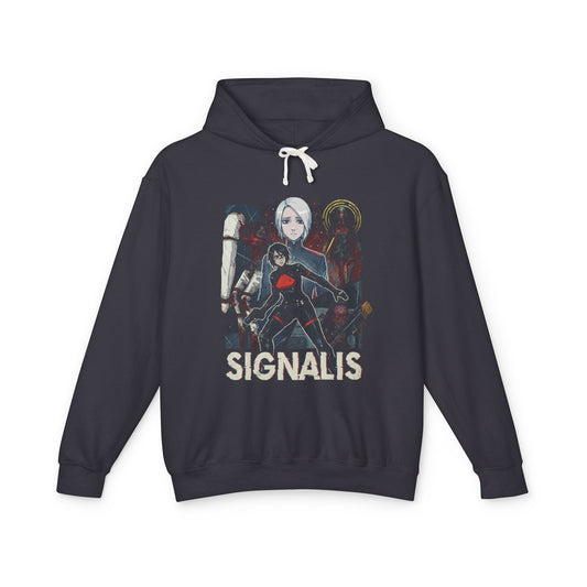 Signalis Elster Ariane Pale Hair Black Dress Glitch Embrace Unisex Premium Hoodie
