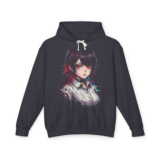 Ellen Joe ZZZ Black Hair Red Highlights Shark Hood Icon Unisex Premium Hoodie