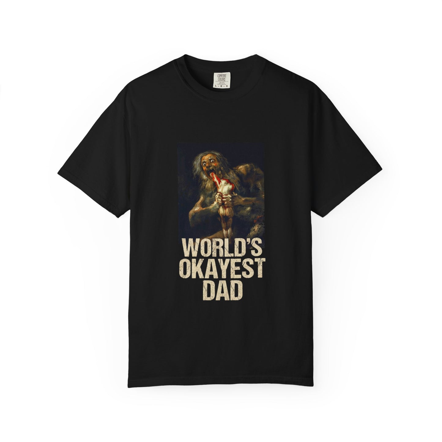 World's Okayest Dad Saturn Devouring His Son Meme – Relatable Family Dinner Cursed Humor Devour me Daddy Premium T-Shirt