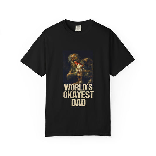 World's Okayest Dad Saturn Devouring His Son Meme – Relatable Family Dinner Cursed Humor Devour me Daddy Premium T-Shirt