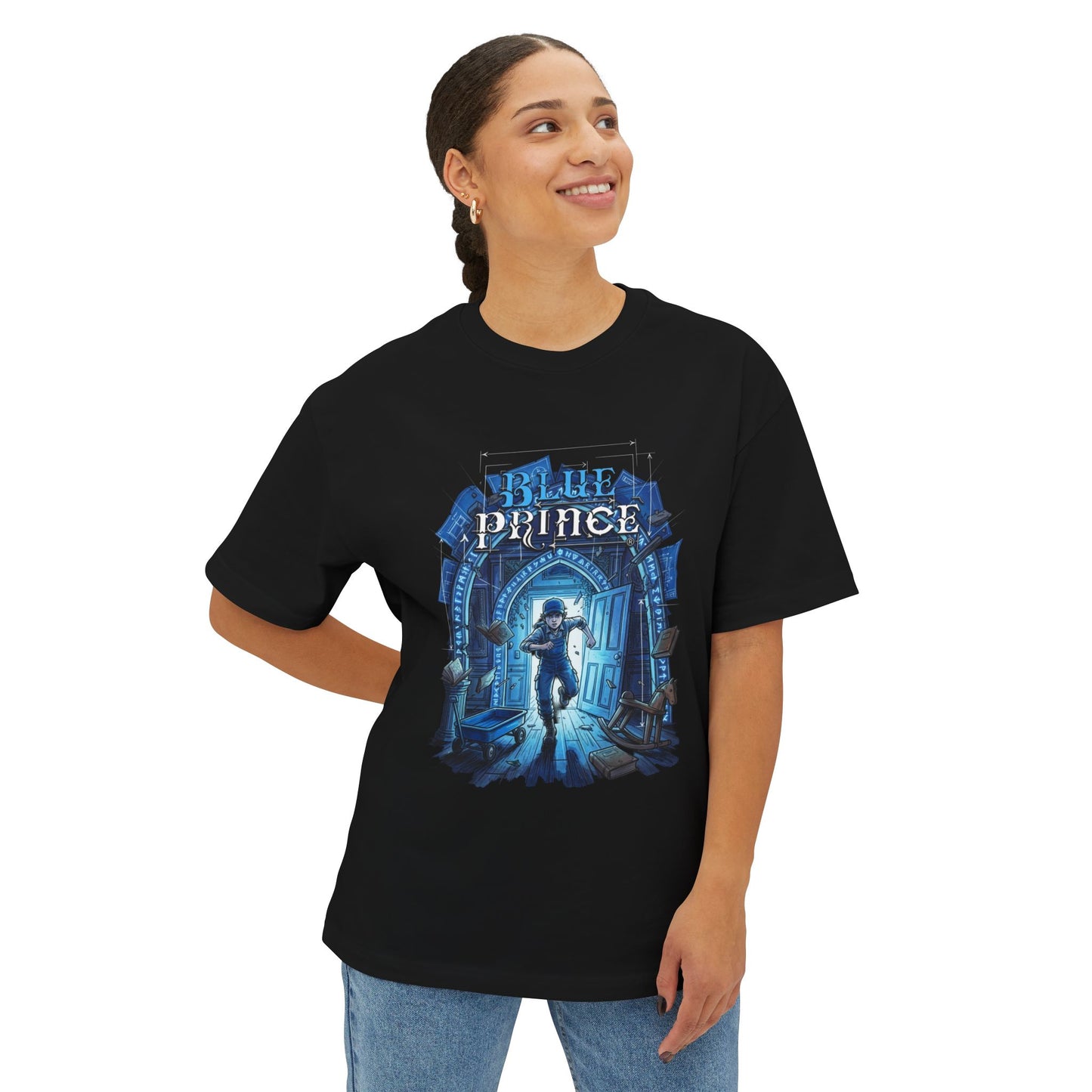Blue Prince Game Mt Holly Shifting Rooms Puzzle Design Premium Oversized Unisex T-Shirt