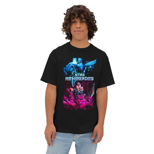 Star Renegades Renegades Gaming Graphic Oversized Tee | Blue Mech Poster