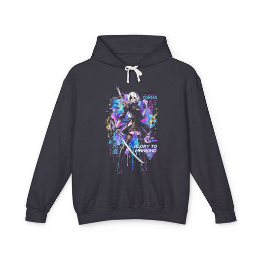 2B NieR Automata Vaporwave Synthwave Blindfold Aesthetic Icon Unisex Premium Hoodie