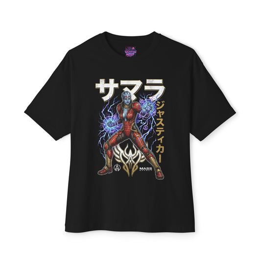 Mass Effect Samara Justicar Katakana Lightning Fan Art Oversized T-Shirt