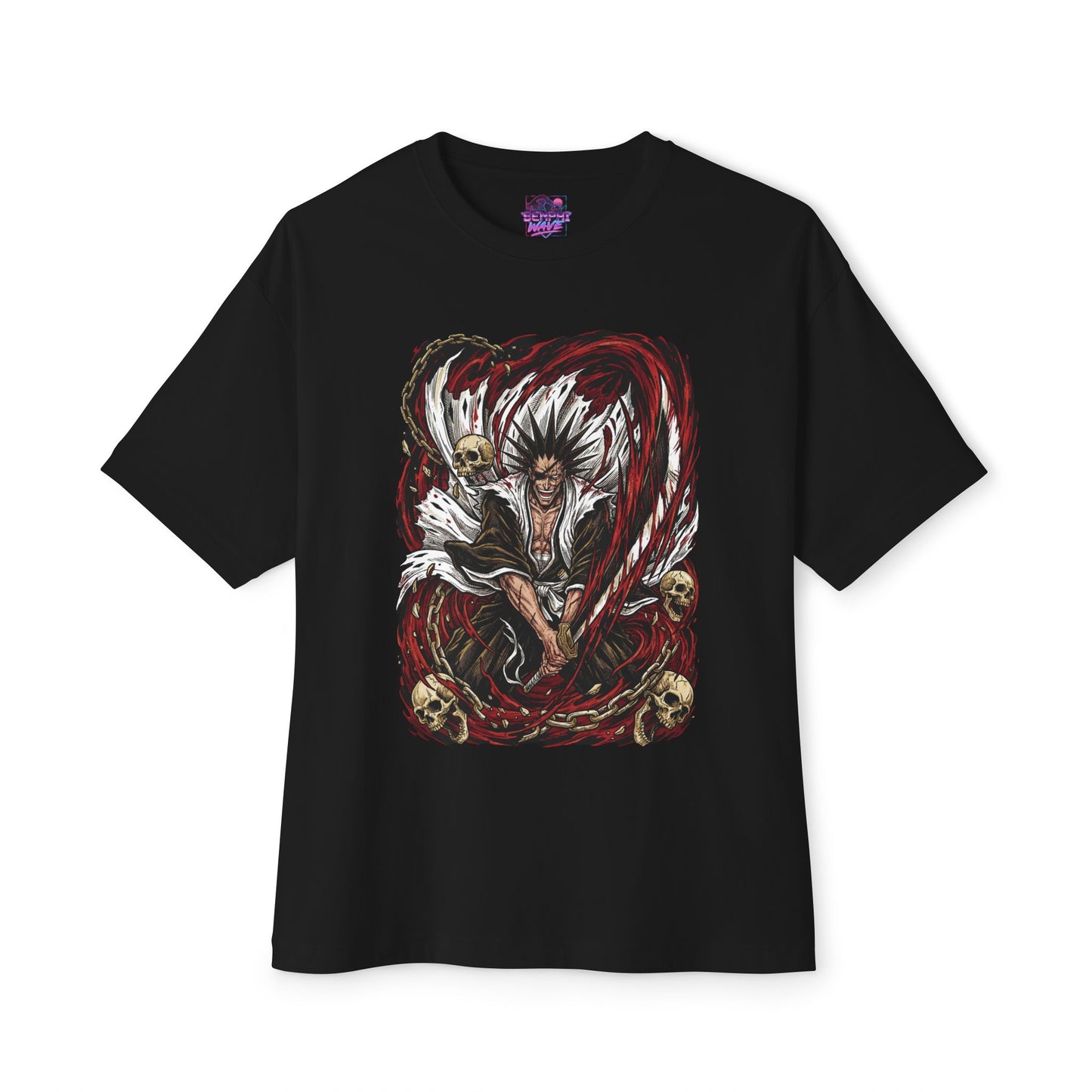 Bleach Kenpachi Zaraki Scarred Face Captain Illustration Premium Oversized Unisex T-Shirt