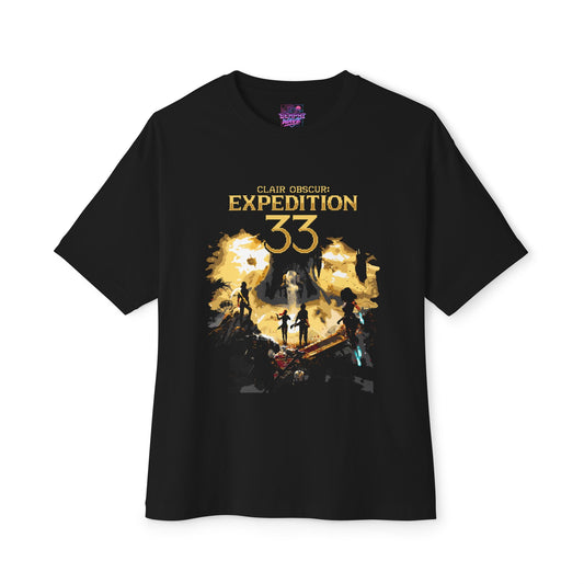 Golden Expedition 33: Red Gommage Street Fashion Legend Facing the Paintress Premium Oversized Unisex T-Shirt