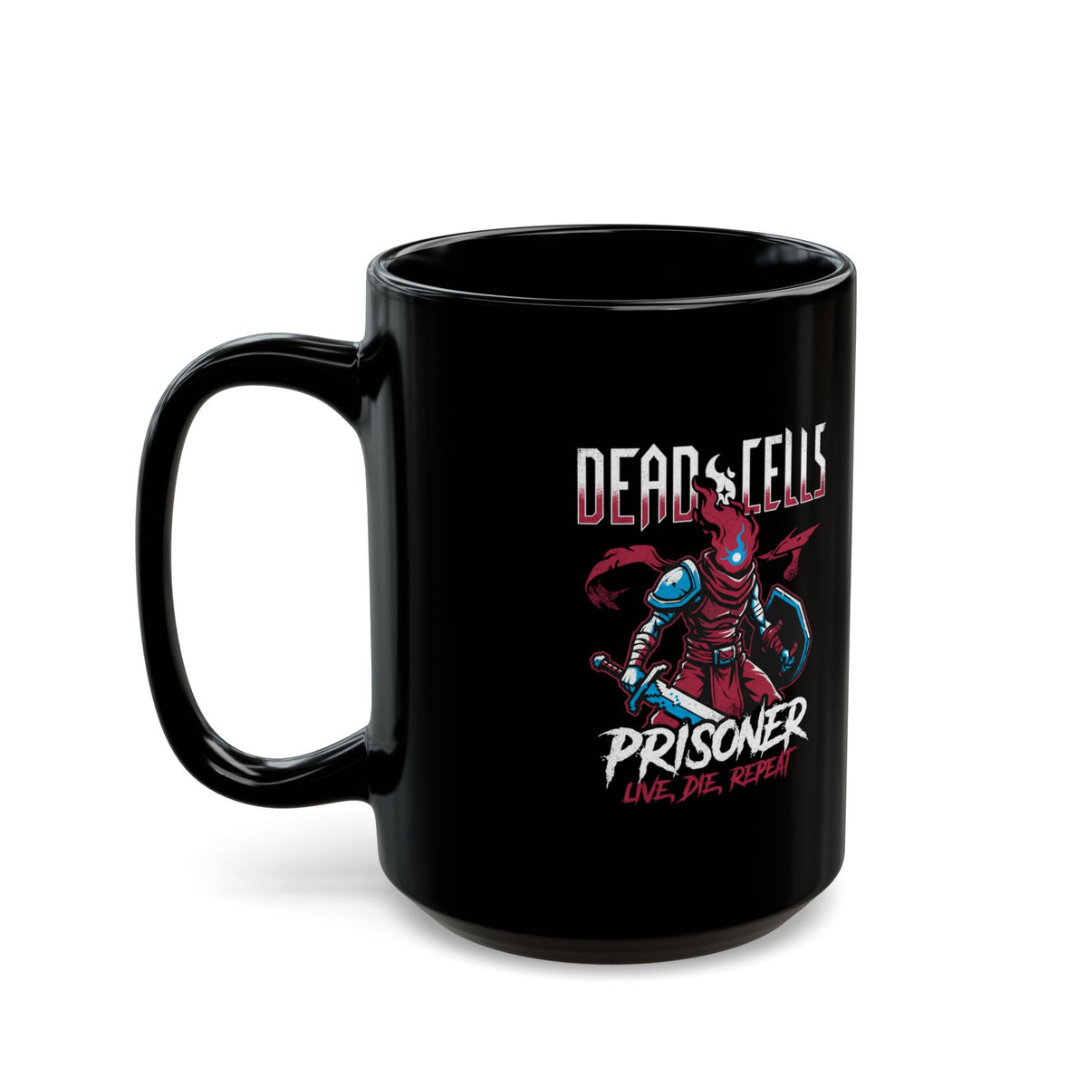 Dead Cells Prisoner Live Die Repeat Black Mug