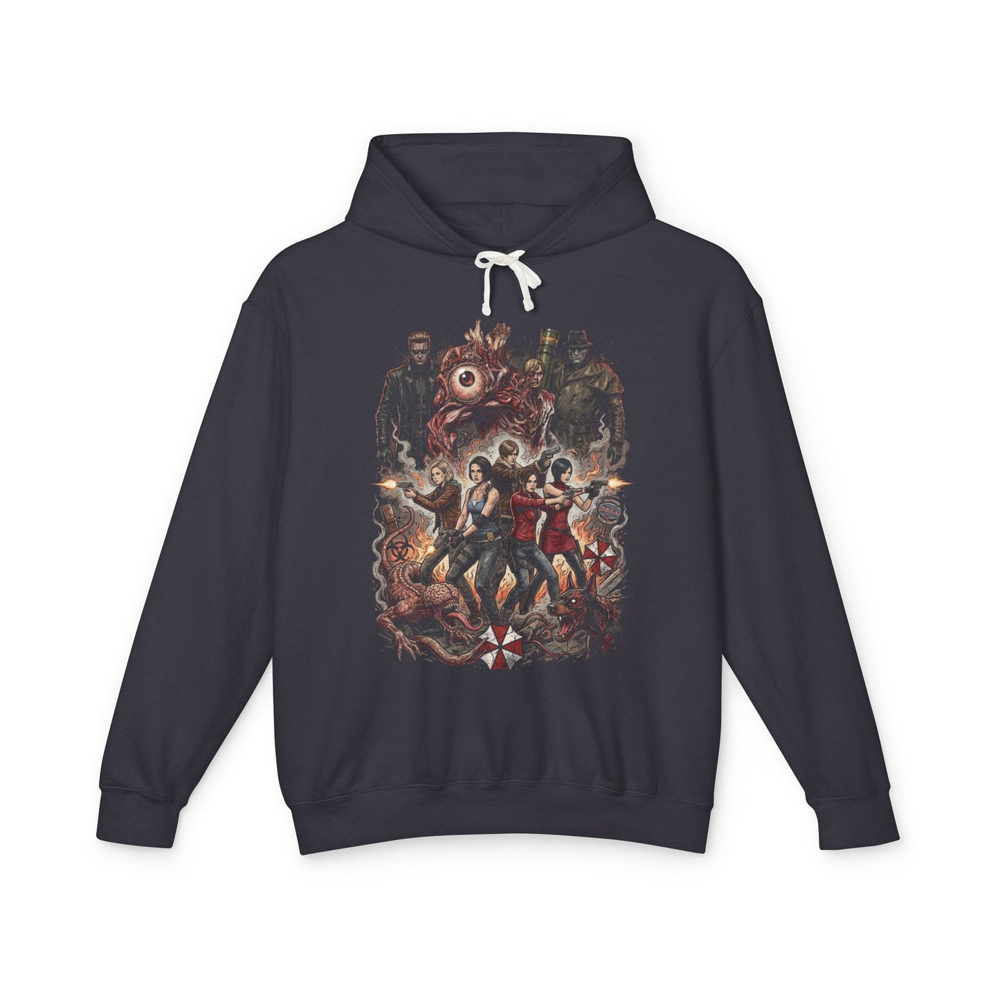 Resident Evil Zombie Dogs Lickers Mr X Nemesis Wesker Birkin Group Unisex Premium Hoodie