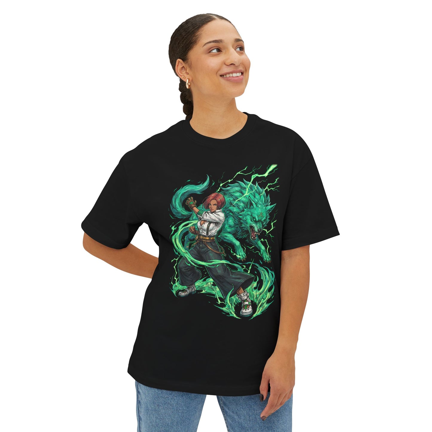Giovanna Guilty Gear Strive: Energetic Smile Wolf Tail Premium Oversized Unisex T-Shirt